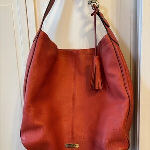 Coach Avery Pebbled Leather Large Hobo Bag in Sienna (silver hardware)